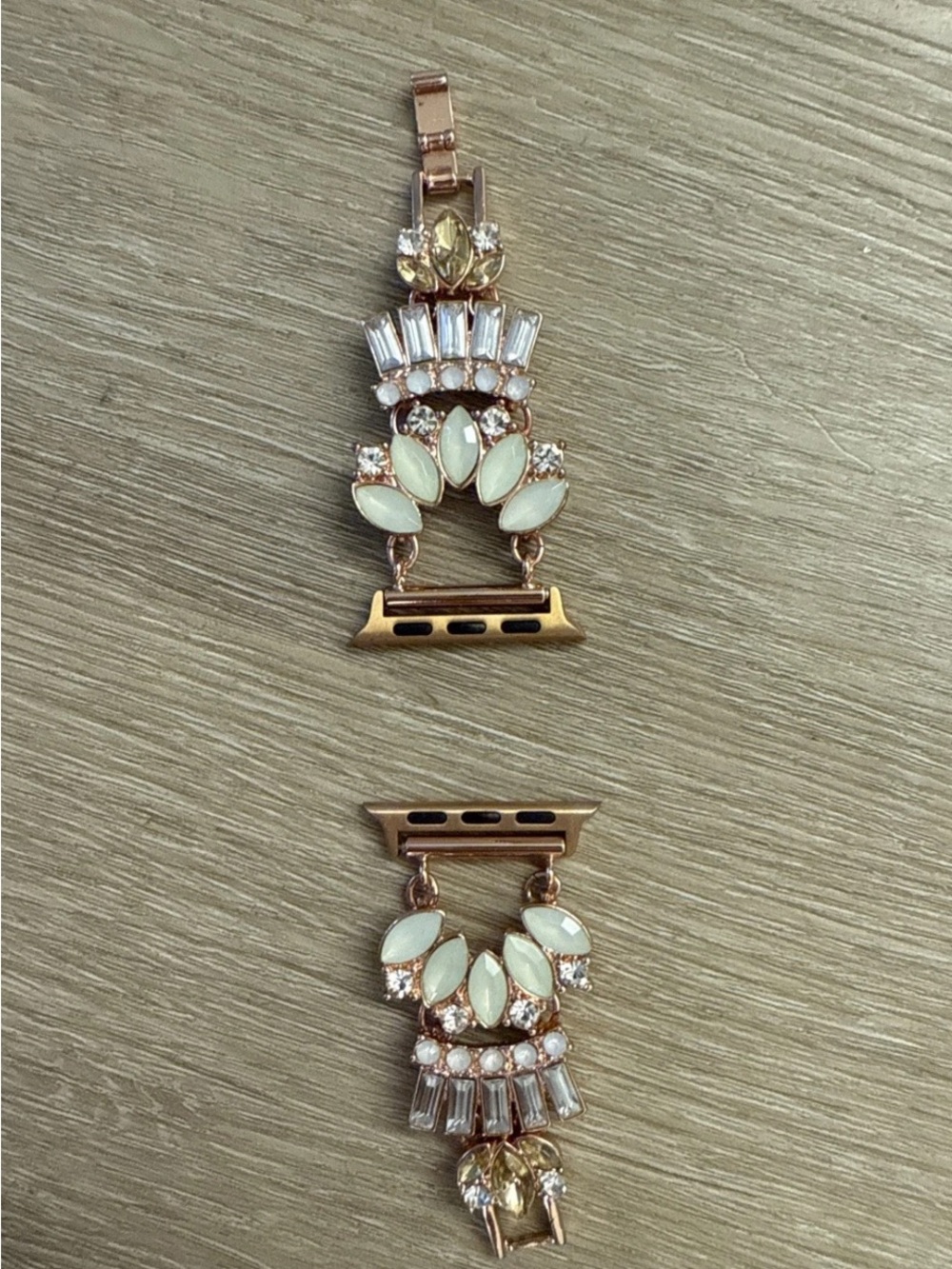 Rose Gold Crystal & Opal Beaded Apple Watch Jewelry Band 38mm